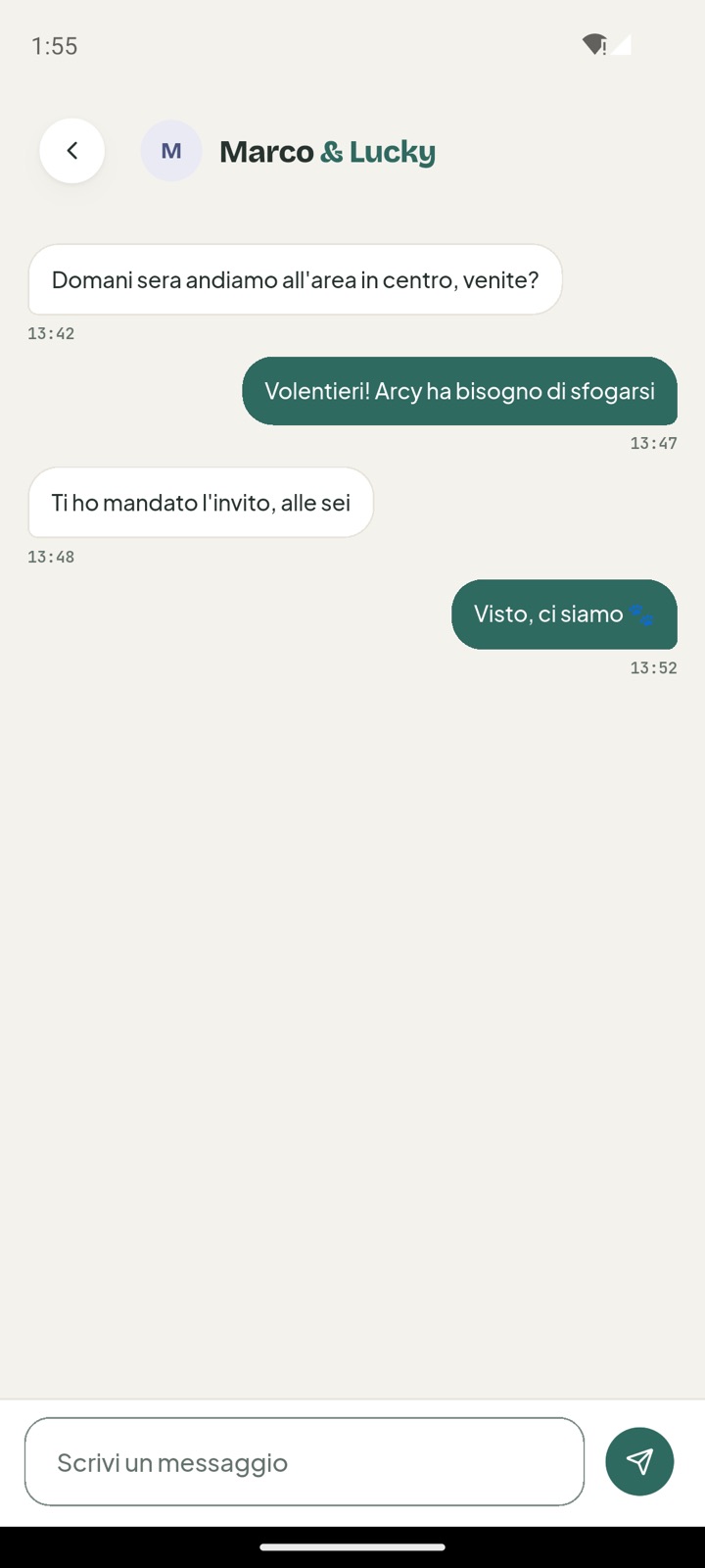 La chat fra Davide e Marco: si danno appuntamento all'area cani